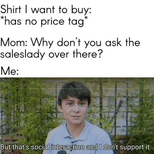 relatable shyness meme on asking someone