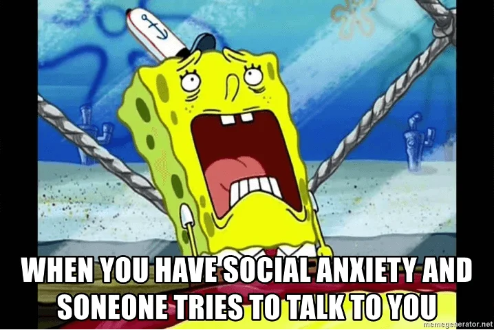 funny social anxiety spongebob