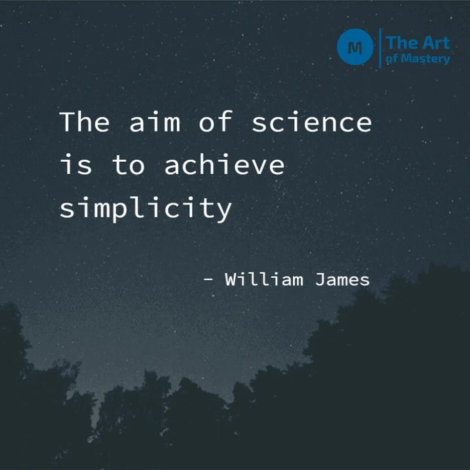William James quote on simplicity