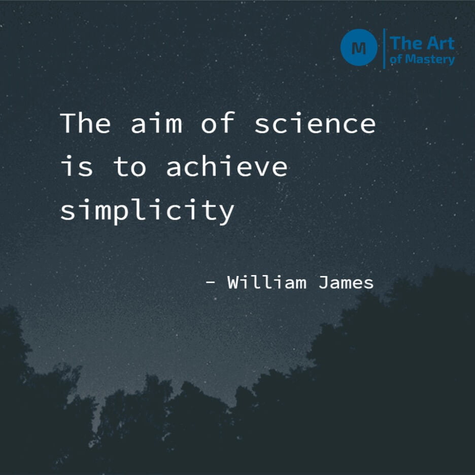 William James quote on simplicity