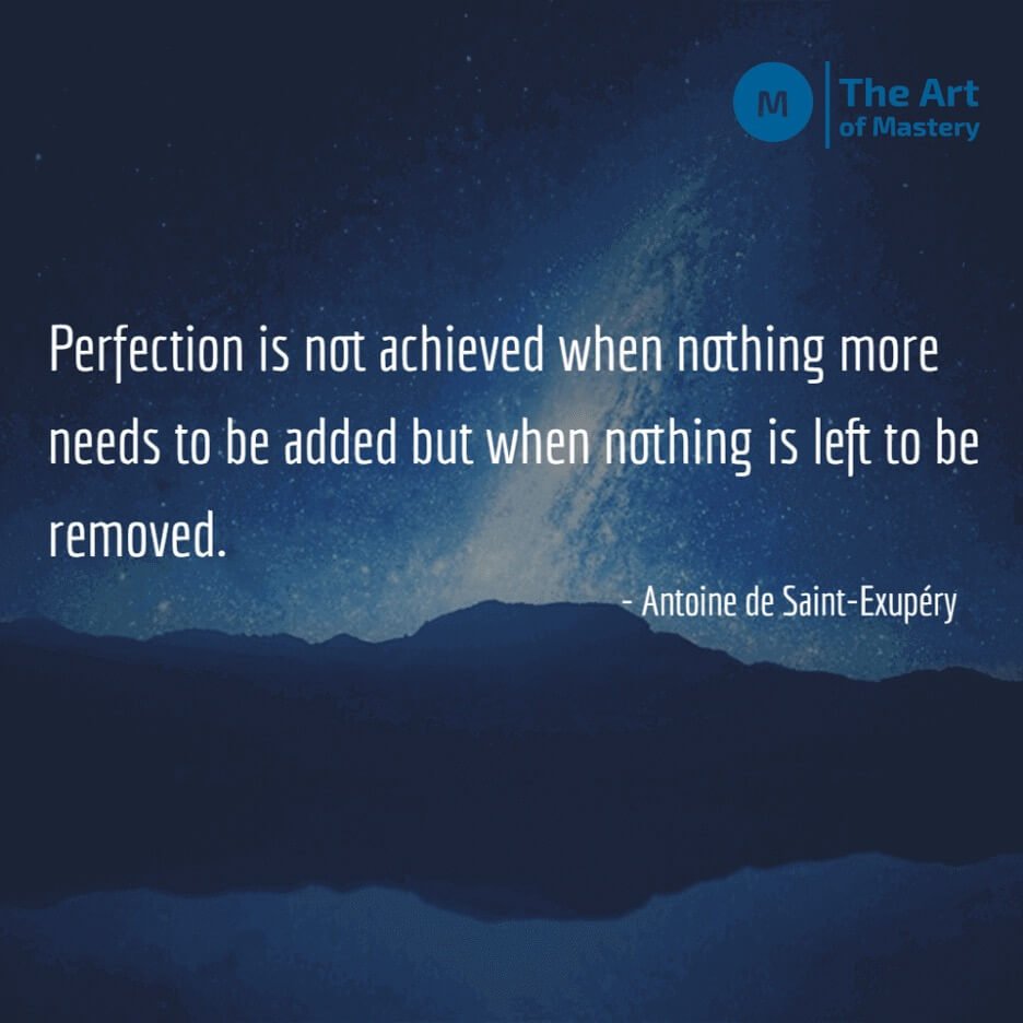 quote on perfection and minimalism